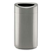 Open Top Oval Waste Receptacle, 14 Gal, Steel, Silver, Ships In 1-3 Business Days