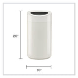 Open Top Oval Waste Receptacle, 14 Gal, Steel, White, Ships In 1-3 Business Days