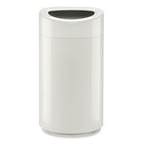 Open Top Oval Waste Receptacle, 14 Gal, Steel, White, Ships In 1-3 Business Days