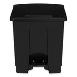 Plastic Step-on Receptacle, 20 Gal, Metal, Black, Ships In 1-3 Business Days