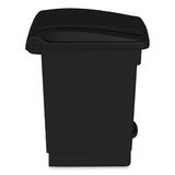 Plastic Step-on Receptacle, 20 Gal, Metal, Black, Ships In 1-3 Business Days