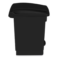 Plastic Step-on Receptacle, 20 Gal, Metal, Black, Ships In 1-3 Business Days