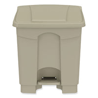 Plastic Step-on Receptacle, 20 Gal, Metal, Tan, Ships In 1-3 Business Days