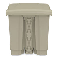 Plastic Step-on Receptacle, 20 Gal, Metal, Tan, Ships In 1-3 Business Days