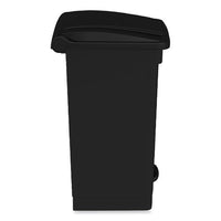 Plastic Step-on Receptacle, 12 Gal, Plastic, Black, Ships In 1-3 Business Days