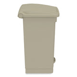 Plastic Step-on Receptacle, 12 Gal, Plastic, Tan, Ships In 1-3 Business Days