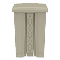 Plastic Step-on Receptacle, 12 Gal, Plastic, Tan, Ships In 1-3 Business Days