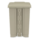 Plastic Step-on Receptacle, 12 Gal, Plastic, Tan, Ships In 1-3 Business Days