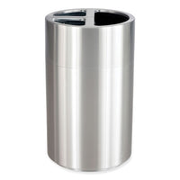 Triple Recycling Receptacle, 40 Gal, Steel, Brushed Aluminum, Ships In 1-3 Business Days