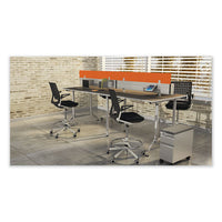 Thesis Flex Back Stool W/arms, Supports Up To 250 Lb, 21.5" To 29.5" Black High Seat, Silver Base, Ships In 1-3 Business Days