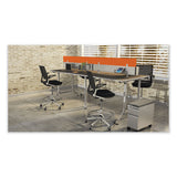Thesis Flex Back Stool W/arms, Supports Up To 250 Lb, 21.5" To 29.5" Black High Seat, Silver Base, Ships In 1-3 Business Days
