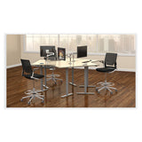 Thesis Flex Back Stool W/arms, Supports Up To 250 Lb, 21.5" To 29.5" Black High Seat, Silver Base, Ships In 1-3 Business Days