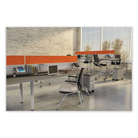 Thesis Flex Back Stool W/arms, Supports Up To 250 Lb, 21.5" To 29.5" Black High Seat, Silver Base, Ships In 1-3 Business Days