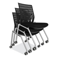 Thesis Training Chair W/flex Back, Support Up To 250 Lb, 18" High Black Seat, Gray Base, 2/carton, Ships In 1-3 Business Days