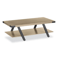 Coffee Table, Rectangular, 48 X 23.75 X 16, Sand Dune Top, Black Base, Ships In 1-3 Business Days