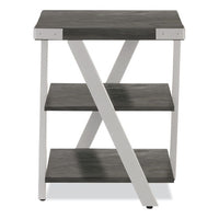 End Table, Square, 20 X 20 X 25, Stone Gray Top, Silver Base, Ships In 1-3 Business Days