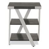 End Table, Square, 20 X 20 X 25, Stone Gray Top, Silver Base, Ships In 1-3 Business Days