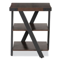 End Table, Square, 20 X 20 X 25, Southern Tobacco Top, Black Base, Ships In 1-3 Business Days