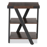 End Table, Square, 20 X 20 X 25, Southern Tobacco Top, Black Base, Ships In 1-3 Business Days