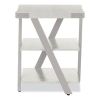 End Table, Square, 20 X 20 X 25, White Ash Top, Silver Base, Ships In 1-3 Business Days