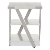 End Table, Square, 20 X 20 X 25, White Ash Top, Silver Base, Ships In 1-3 Business Days