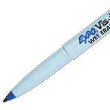Vis-a-vis Wet Erase Marker, Fine Bullet Tip, Blue, Dozen