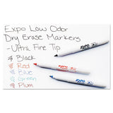 Low-odor Dry-erase Marker, Extra-fine Bullet Tip, Black, 4/pack