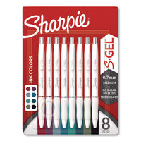 S-gel Fashion Barrel Gel Pen, Retractable, Medium 0.7 Mm, Assorted Ink, White Barrel, 8/pack