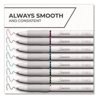 S-gel Fashion Barrel Gel Pen, Retractable, Medium 0.7 Mm, Assorted Ink, White Barrel, 8/pack