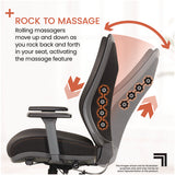 Revive Shiatsu Ergonomic Mesh Swivel Massage Chair, Supports Up To 275 Lbs, 19.75" To 22.75" Seat Height, Black Seat/back