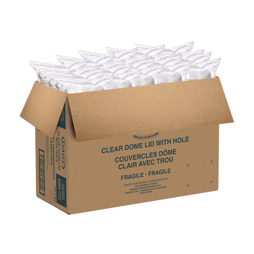 Plastic Dome Lid, Fits 32 Oz Cold Cups, Clear, 25/sleeve, 20 Sleeves/carton