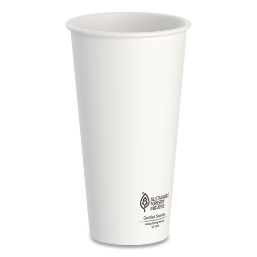 Thermoguard Insulated Paper Hot Cups, 20 Oz, White Sustainable Forest Print, 600/carton