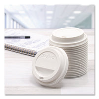 Traveler Cappuccino Style Dome Lid, Fits 10 Oz To 24 Oz Hot Cups, White, 95 Lids/sleeve, 10 Sleeves/carton