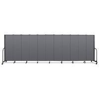 Portable Room Divider, 20 Ft 5" X 0.75" X 6 Ft, Vinyl/fiberglass/steel, Gray