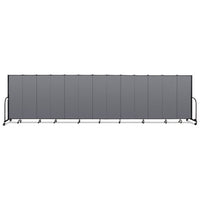 Portable Room Divider, 24 Ft 1" X 0.75" X 6 Ft, Vinyl/fiberglass/steel, Gray