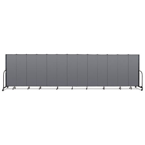 Portable Room Divider, 24 Ft 1" X 0.75" X 6 Ft, Vinyl/fiberglass/steel, Gray