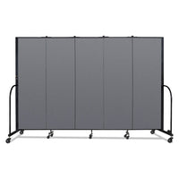 Portable Room Divider, 9 Ft 5" X 0.75" X 6 Ft, Vinyl/fiberglass/steel, Gray