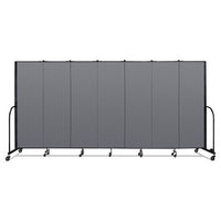 Portable Room Divider, 13 Ft 1" X 0.75" X 6 Ft, Vinyl/fiberglass/steel, Gray