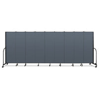 Portable Room Divider, 16 Ft 9" X 0.75" X 6 Ft, Vinyl/fiberglass/steel, Blue