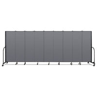 Portable Room Divider, 16 Ft 9" X 0.75" X 6 Ft, Vinyl/fiberglass/steel, Gray