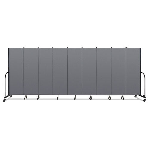 Portable Room Divider, 16 Ft 9" X 0.75" X 6 Ft, Vinyl/fiberglass/steel, Gray