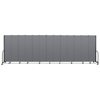 Portable Room Divider, 24 Ft 1" X 0.75" X 7 Ft 4", Vinyl/fiberglass/steel, Gray