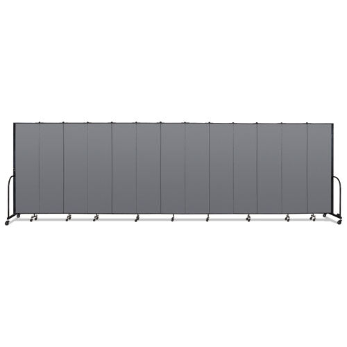 Portable Room Divider, 24 Ft 1" X 0.75" X 7 Ft 4", Vinyl/fiberglass/steel, Gray