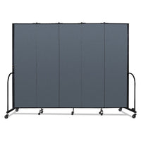 Portable Room Divider, 9 Ft 5" X 0.75" X 7 Ft 4", Vinyl/fiberglass/steel, Blue