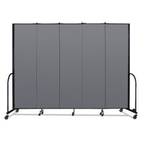 Portable Room Divider, 9 Ft 5" X 0.75" X 7 Ft 4", Vinyl/fiberglass/steel, Gray