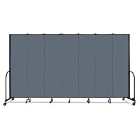 Portable Room Divider, 13 Ft 1" X 0.75" X 7 Ft 4", Vinyl/fiberglass/steel, Blue