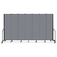 Portable Room Divider, 13 Ft 1" X 0.75" X 7 Ft 4", Vinyl/fiberglass/steel, Gray