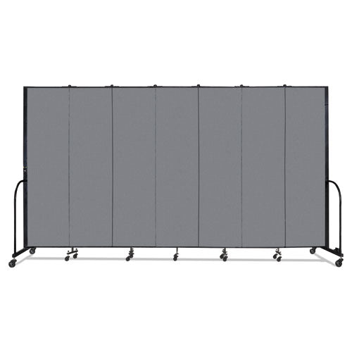 Portable Room Divider, 13 Ft 1" X 0.75" X 7 Ft 4", Vinyl/fiberglass/steel, Gray