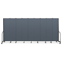 Portable Room Divider, 16 Ft 9" X 0.75" X 7 Ft 4", Vinyl/fiberglass/steel, Blue