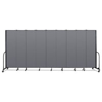 Portable Room Divider, 16 Ft 9" X 0.75" X 7 Ft 4", Vinyl/fiberglass/steel, Gray